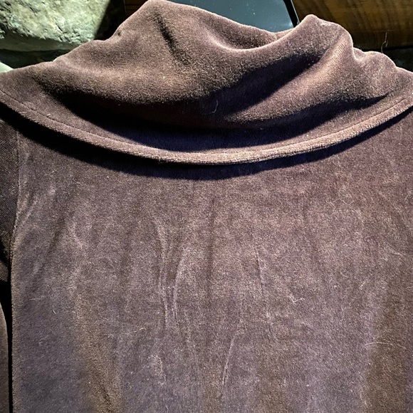 Michael Kors Brown Velour Cozy Zip Up Jacket - Picture 7 of 8